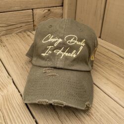 Embroidered Hat - Olive Hat - Gold Thread