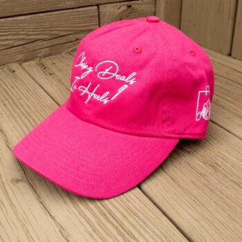 Embroidered Hat - Hot Pink Hat - White Thread