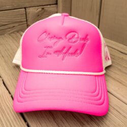 Embroidered Hat - Hot Pink Trucker Hat - Hot Pink Thread