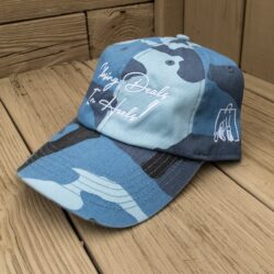 Embroidered Hat - Blue Camo Hat - White Thread